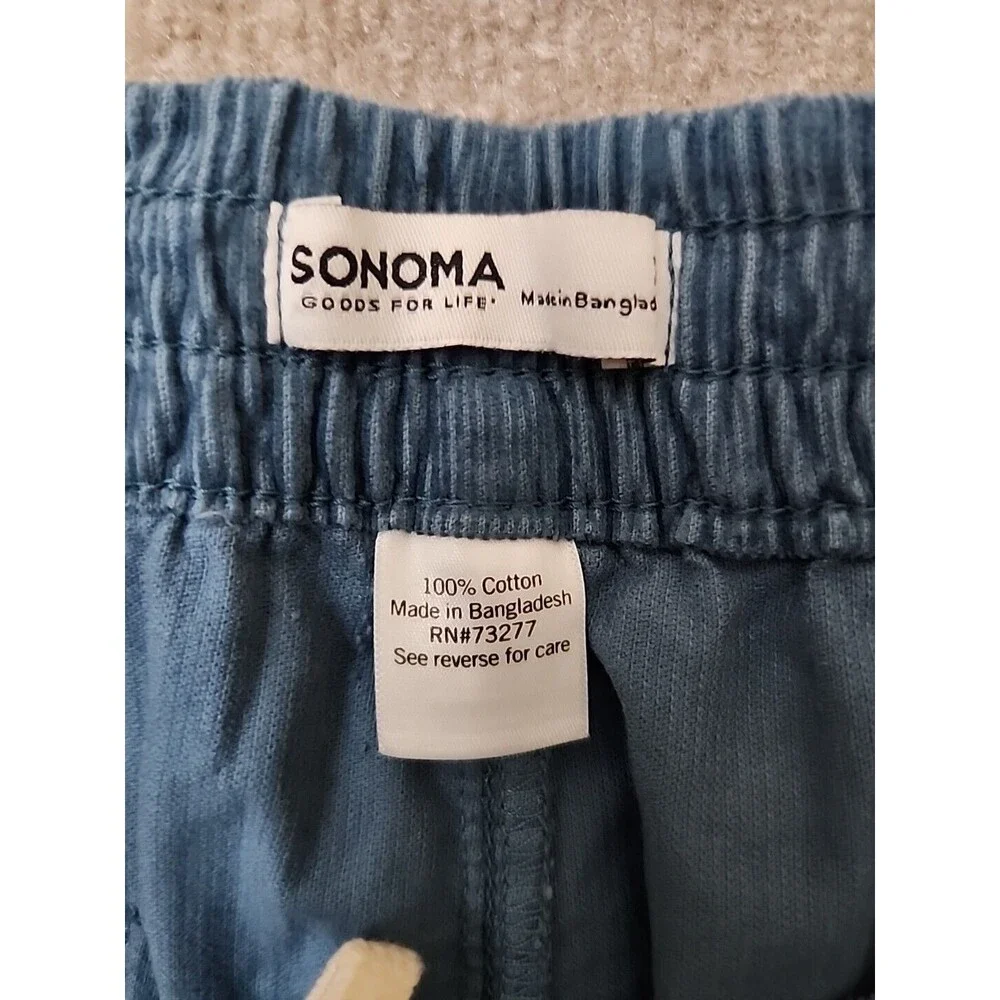 Sonoma Corduroy Everyday Pull-on Shorts Mens XS Blue Drawstring Cotton NEW